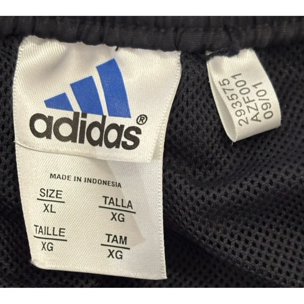 Vintage 2001 Adidas Windbreaker Track Pants Mens XL Black Mesh Lined Y2K AZF001